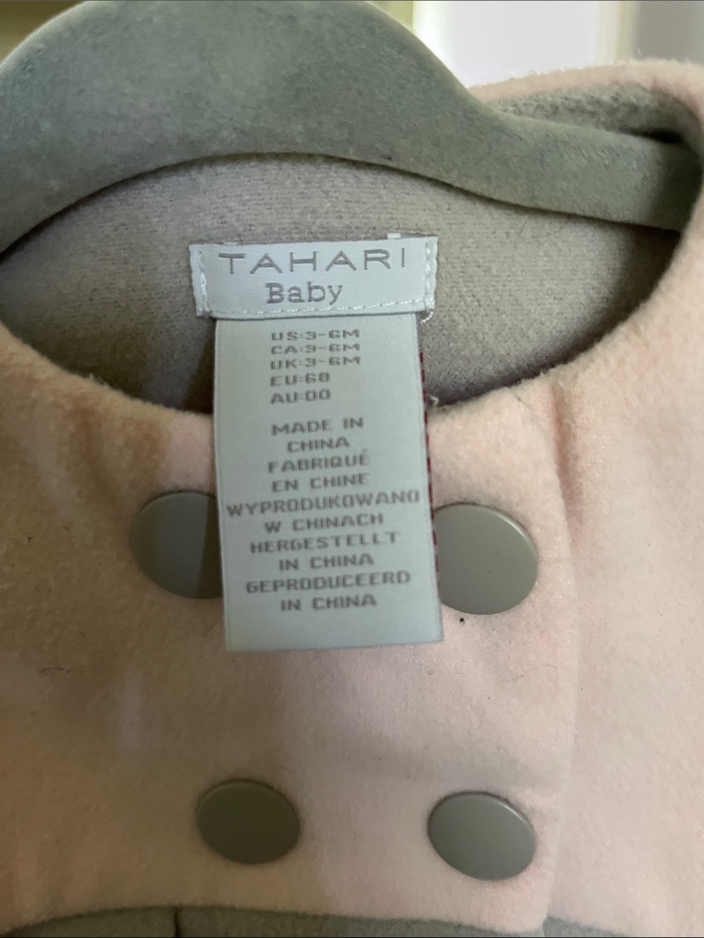 Bundle Tahari Girls' Pink & Gray Pleated Dress Coat and First Steps floral shoes - Picture 4 of 5